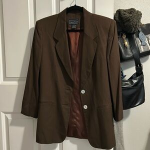 Vintage brown linen blazer